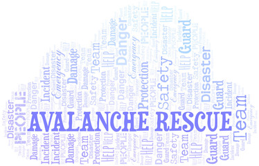 Obraz premium Avalanche Rescue Word Cloud. Wordcloud Made With Text.