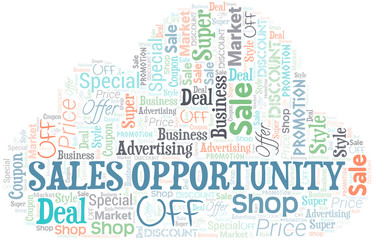 Sales Opportunity Word Cloud. Wordcloud Made With Text.