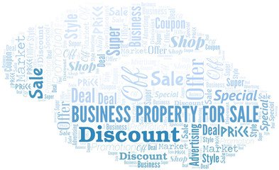 Business Property For Sale Word Cloud. Wordcloud Made With Text.