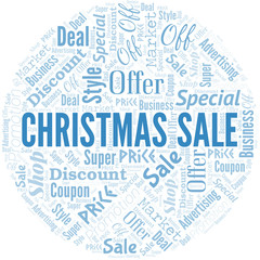 Fototapeta premium Christmas Sale Word Cloud. Wordcloud Made With Text.