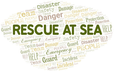 Rescue At Sea Word Cloud. Wordcloud Made With Text.