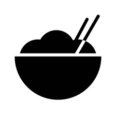 Rice bowl vector, Chinese lunar new year solid icon
