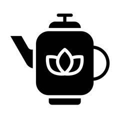 Tea pot vector, Chinese lunar new year solid icon