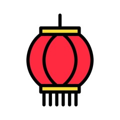 Obraz premium Lantern vector, Chinese lunar new year filled icon
