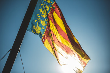 Details of the flag of Valencia in Spain
