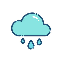 weather downpour rain icon outline