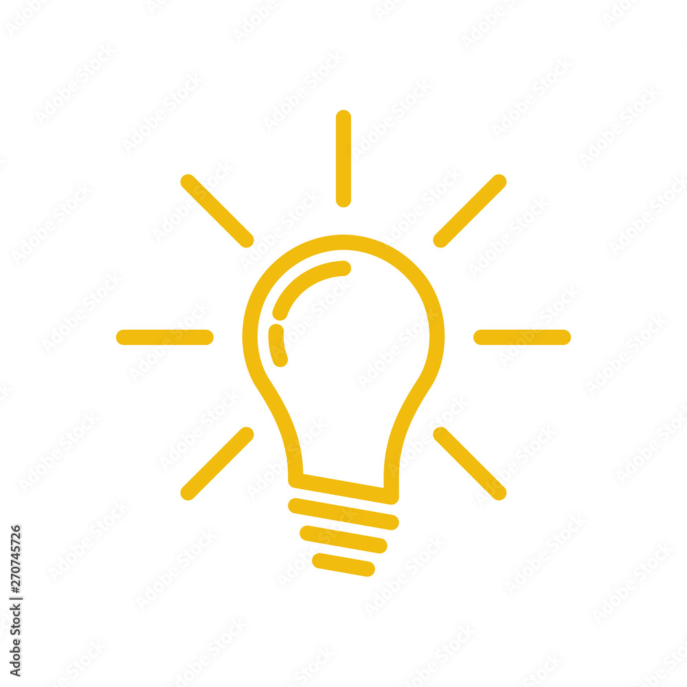 Leinwandbilder light bulb icon vector on white background. lightbulb solution idea and creativity symbol