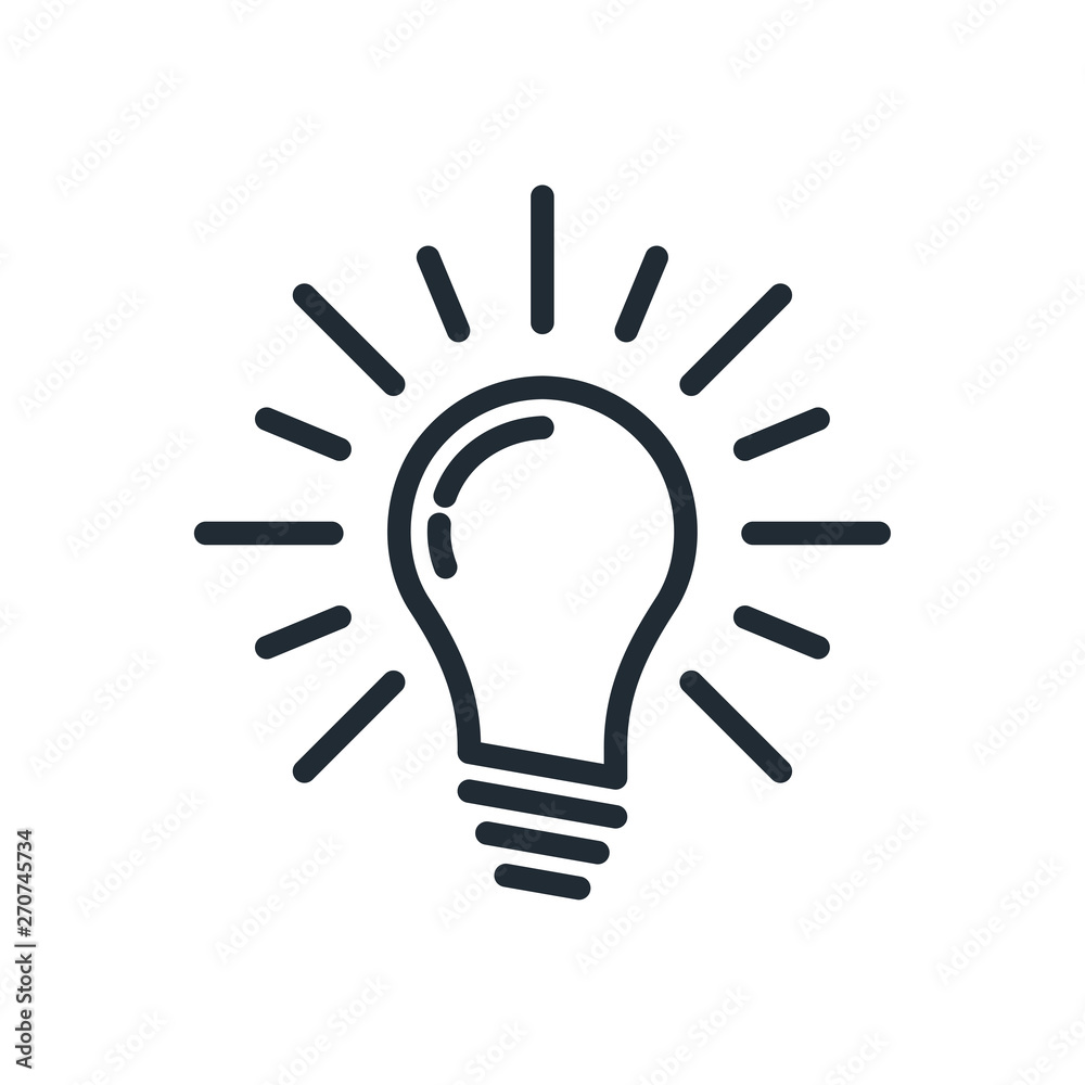 Leinwandbilder light bulb icon vector on white background. lightbulb solution idea and creativity symbol
