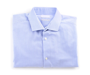 Shirt after dry-cleaning on white background