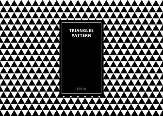 Abstract background elegant geometric seamless pattern made in black and white triangles with rectangle vertical frame copy space.
