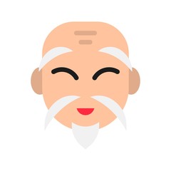 Grandpa vector, Chinese lunar new year flat style icon