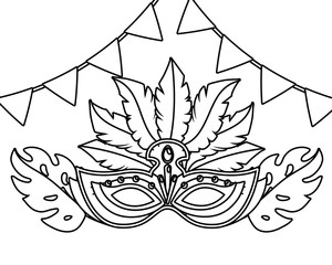 mask brazil carnival in black and white