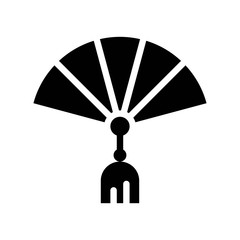 Hand fan vector, Chinese lunar new year line style icon