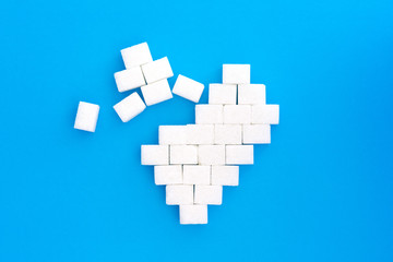 cubes of sugar shape of a heart