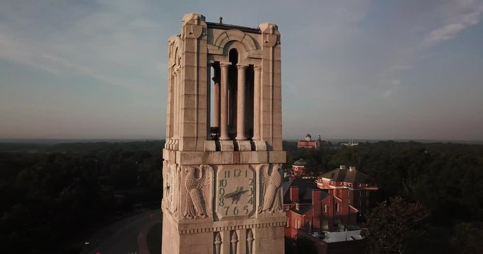 Sunrise at NC State Clock Tower.