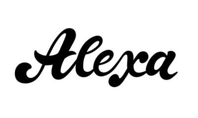 Alexa. Woman's name. Hand drawn lettering. Vector illustration
