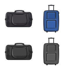 Isolated object of suitcase and baggage logo. Set of suitcase and journey stock symbol for web.