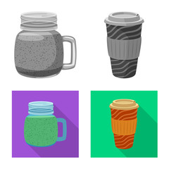 Vector illustration of drink and bar symbol. Collection of drink and party stock vector illustration.