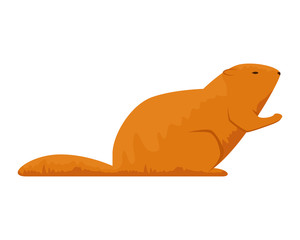cute otter rodent animal icon