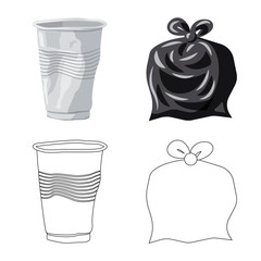 Vector illustration of dump  and sort logo. Collection of dump  and junk vector icon for stock.