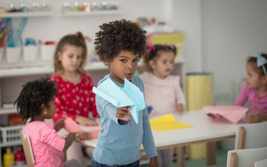 Funny moment for one little boy.