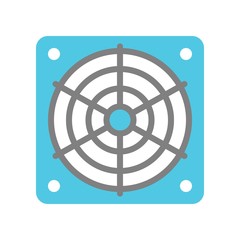 Exhaust fan vector illustration, Isolated filat style icon