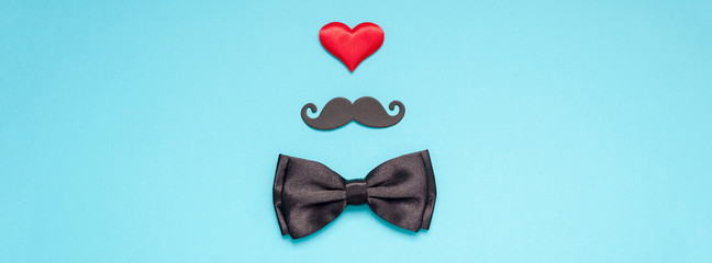 Paper moustaches for men fathers dad concept