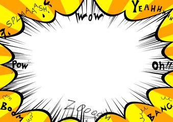 吹き出し　集中線　効果音