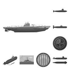 Vector design of army and deep   sign. Collection of army and nuclear stock vector illustration.