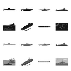 Vector illustration of war  and ship logo. Collection of war  and fleet stock vector illustration.