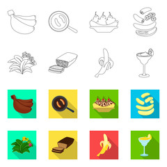 Vector design of natural and vegetarian symbol. Collection of natural and eating stock symbol for web.