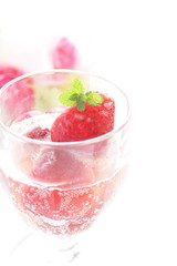 Frozen strawberry soda for summer drink