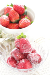 Frozen strawberry for dessert image