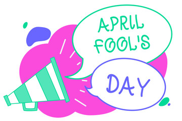 Writing note showing April Fool s is Day. Business photo showcasing Practical jokes humor pranks Celebration funny foolish Creative multiple bubble cloudy curly design text lines messages idea