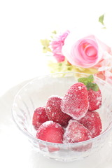 Frozen strawberry for dessert image
