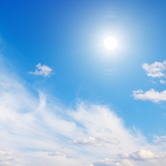 Sun in blue sky.