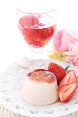 Strawberry and Panna cotta for gourmet dessert image