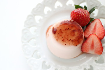 Strawberry and Panna cotta for gourmet dessert image