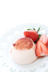 Strawberry and Panna cotta for gourmet dessert image