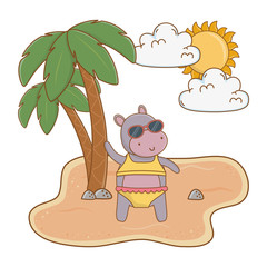 Obraz na płótnie Canvas summer vacation relax cartoon vector illustration