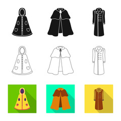 Isolated object of material and clothing sign. Collection of material and garment vector icon for stock.