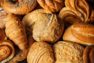 Beautiful still life with different types of bread