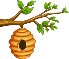Cartoon honeycomb. vector illustration