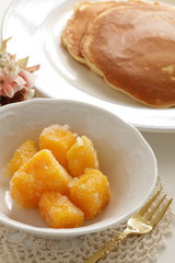 Frozen mango on bowl fro healthy breakfast image