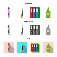 Isolated object of office and supply icon. Collection of office and school vector icon for stock.