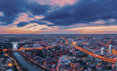 Wrocław evening panorama aerial view © Artur Kowalczyk