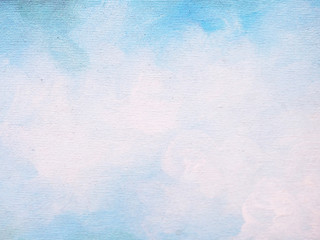 Soft blue sky watercolor on white paper.
