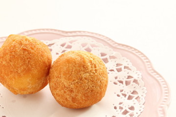 Okinawa food, red bean doughnut  for snack food image