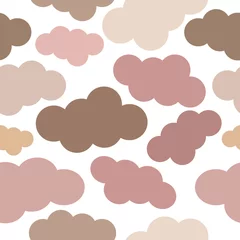 Selbstklebende Fototapeten Abstract background. Pink pastel shades clouds on white background. Seamless wallpaper. © Татьяна Петрова