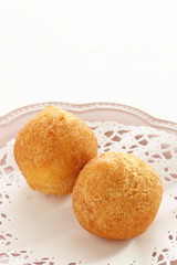 Okinawa food, red bean doughnut  for snack food image